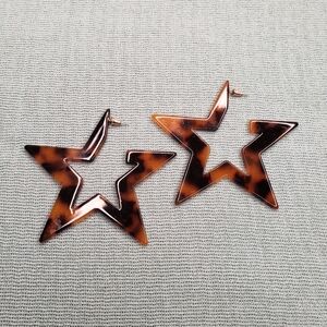 Star Shaped Tortoiseshell Earrings
